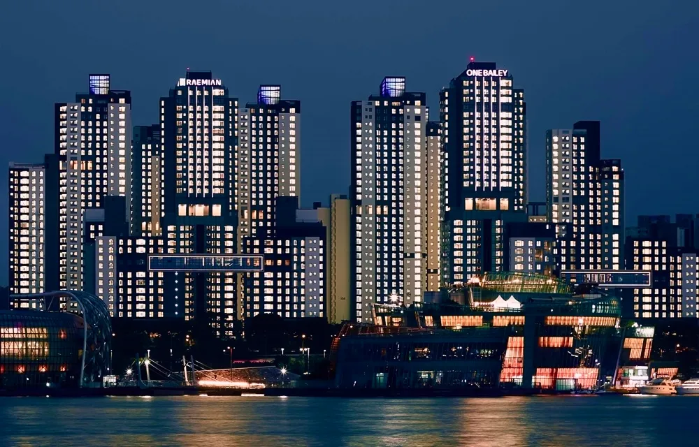 Modern luxury apartment building
